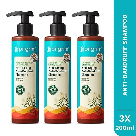 Pilgrim Australian Tea Tree Non-Drying Anti-Dandruff Shampoo 200ml (3 Pack) - Image 2