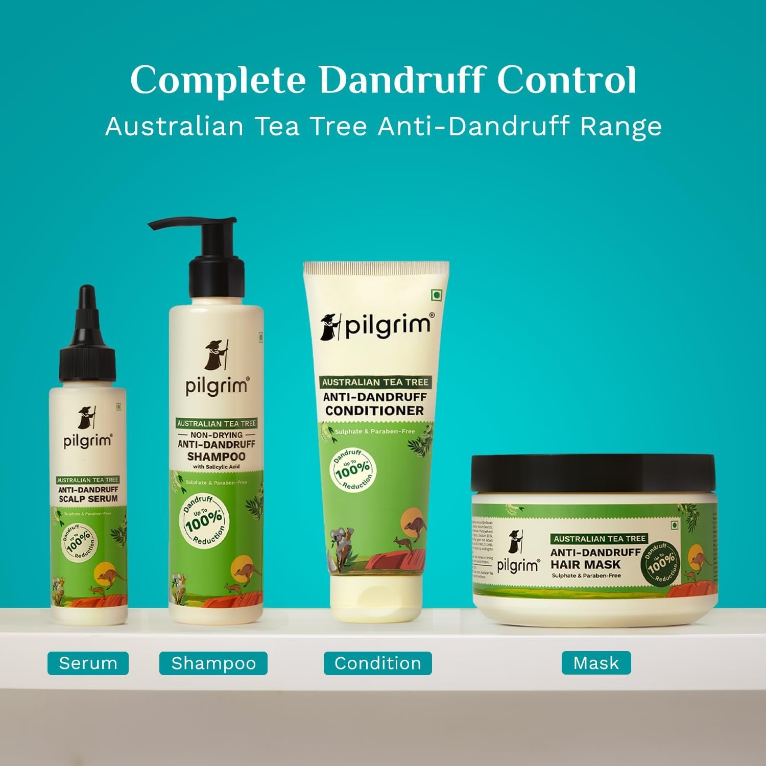 Pilgrim Australian Tea Tree Non-Drying Anti-Dandruff Shampoo 200ml (3 Pack) - Image 4