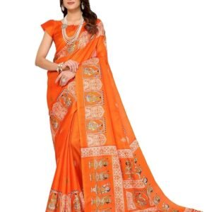 Yashika Womens latest Art Silk and Tassels Saree with unstitched Blouse Material